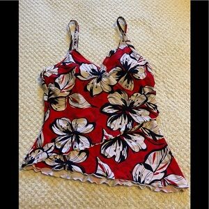 ST JOHNS BAY swim floral top tankini/size S